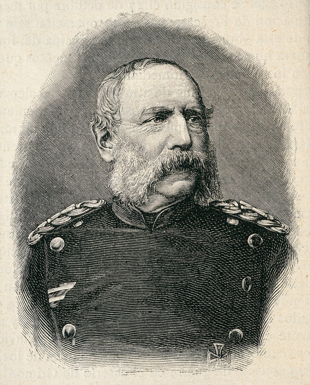 Portrett av ALBERT King of Saxony (1828-1902), soldat som deltok i slaget ved Sedan. gravering av Unknown artist
