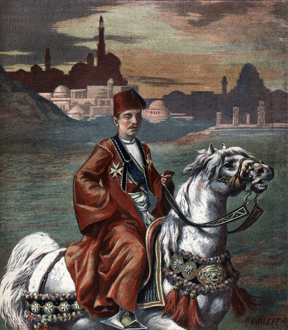 Portrait of Abbas II Hilmi khedive of Egypt from 1892 to 1914. av Unknown artist