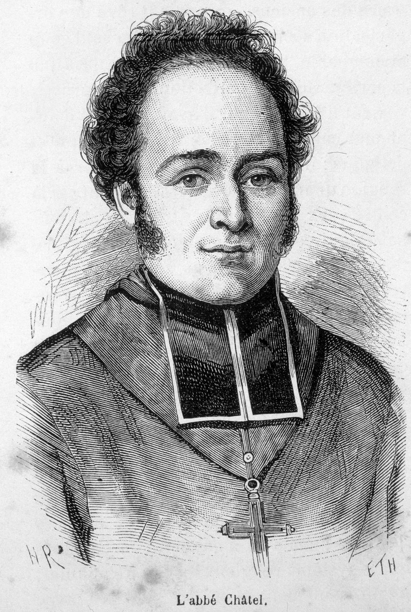 Portrett av Abbe Ferdinand Francois Chatel (1795-1857), grunnlegger av den franske kirke på tidspunktet for julirevolusjonen. av Unknown artist