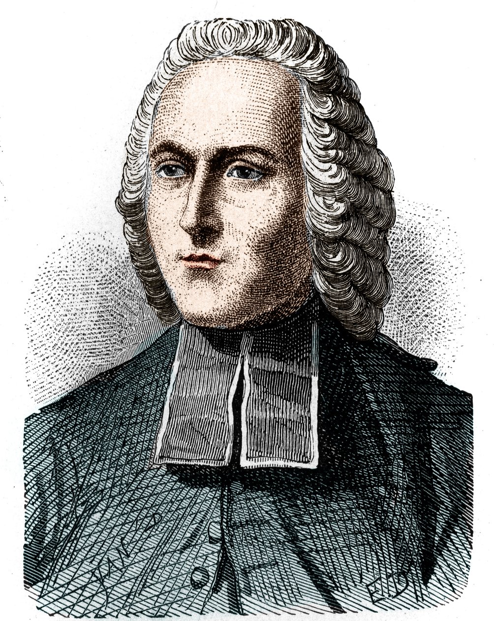 Portrett av Abbe Jean Antoine (Jean-Antoine) Nollet (1700 - 1770), fransk fysiker - i "Album de la Science; berømte vitenskapsmenn; Grandes funn""" 1896. av Unknown artist