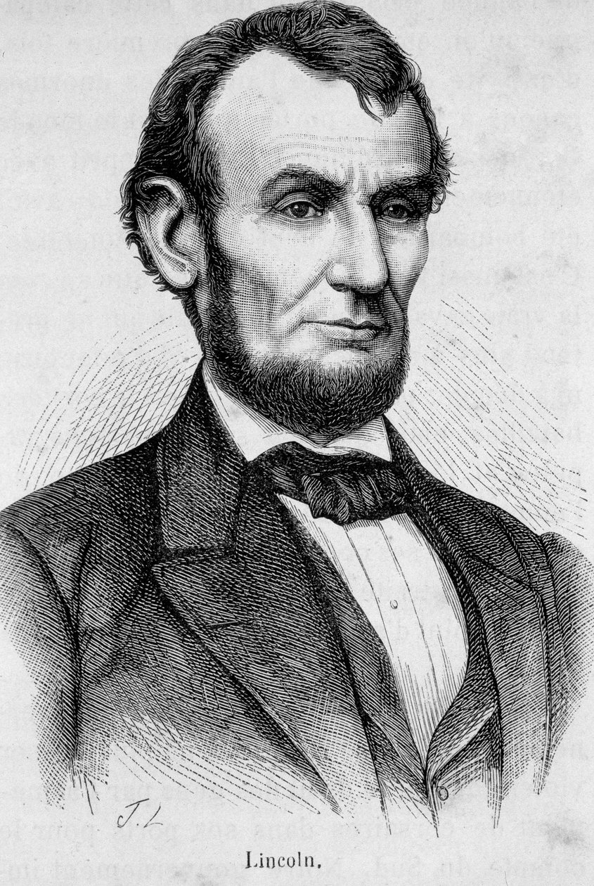 Portrett av Abraham Lincoln (1809 - 1865) 16. president i USA (1861 - 1865) av Unknown artist