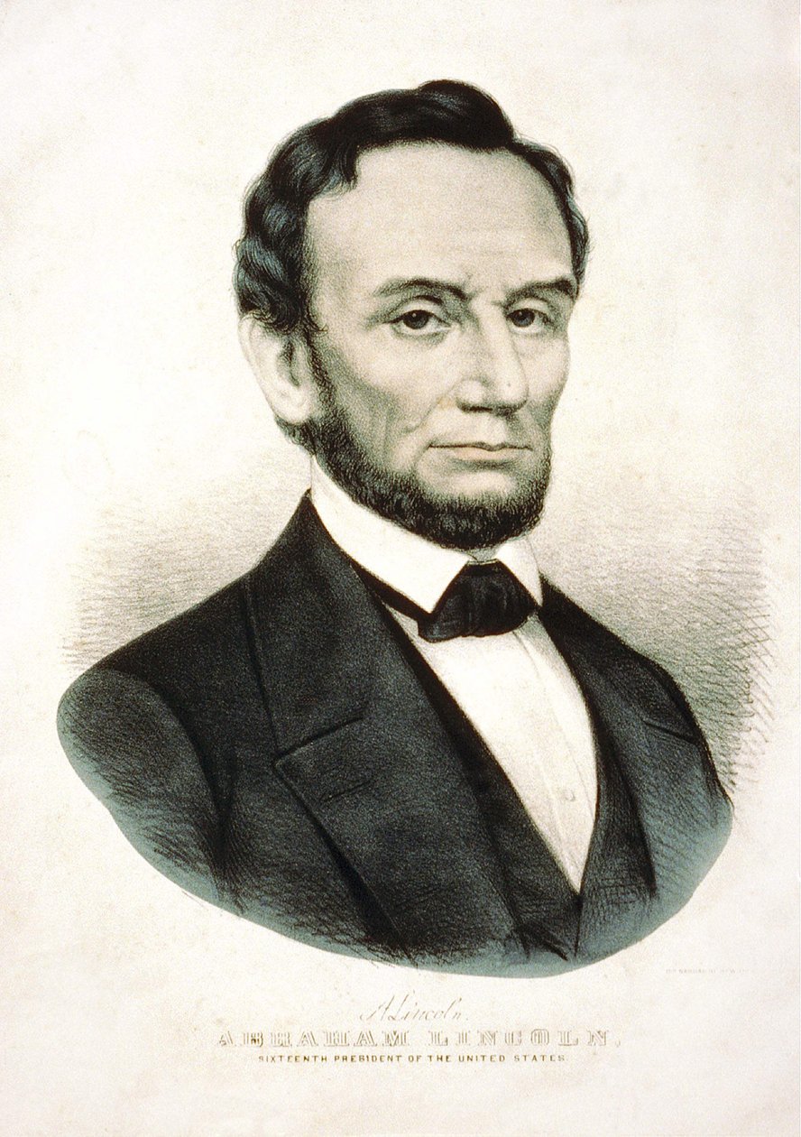 Portrait of Abraham Lincoln. American statesman (1809 to 1865). av Unknown artist