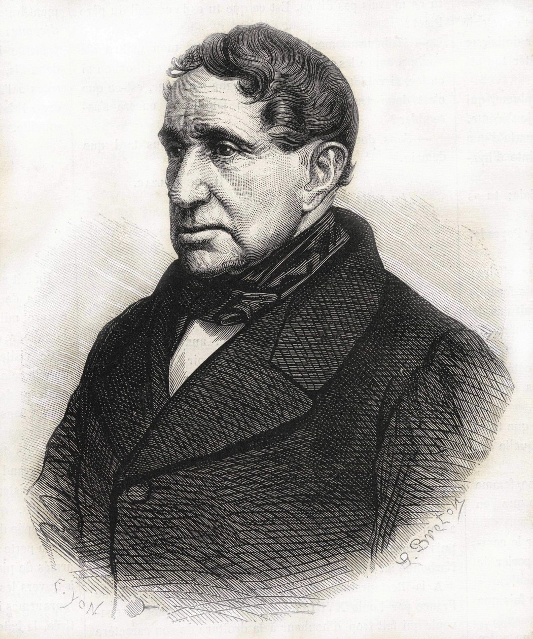 Portrett av Achille Léonce Victor Charles de Broglie (1785 - 1870), hertugen av Broglie. Gravering av 1800-tallet. av Unknown artist