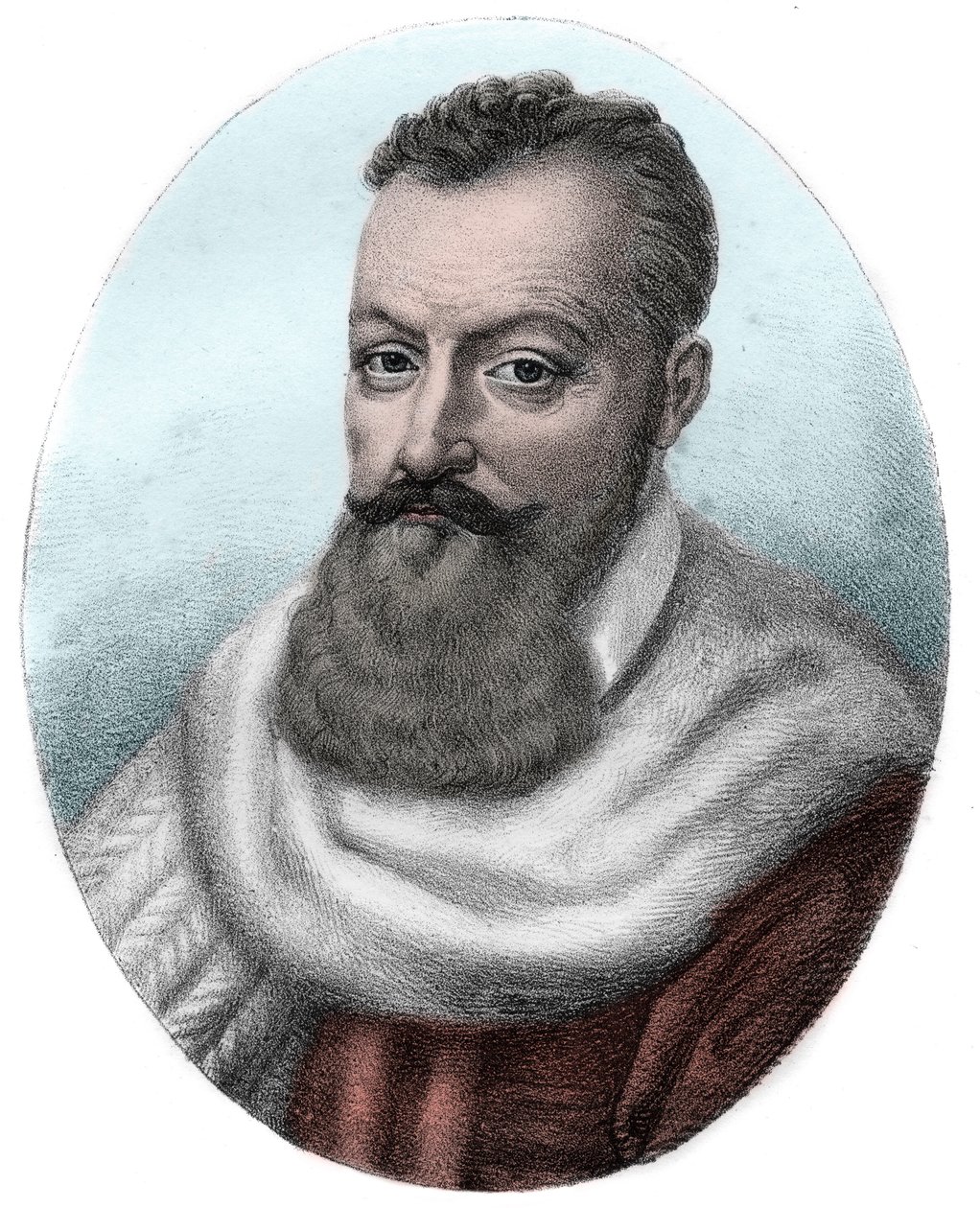 Portrait of Achilles de Harlay first President of the Parliament of Paris - Portrait of Achilles de Harlay, Comte de Beaumont Magistrat francais premier président du Parlement de Paris (1536 -1619) - av Unknown artist