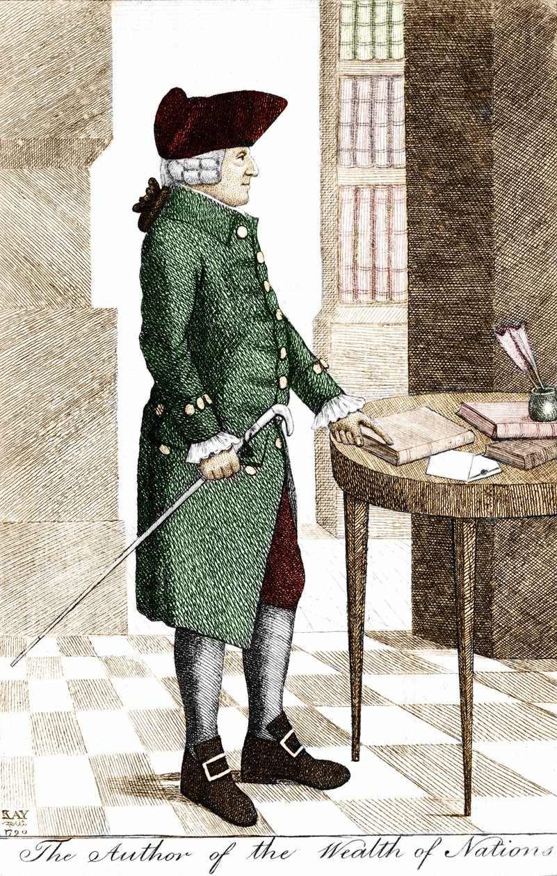 Portrett av Adam Smith (1723 - 1790), skotsk filosof og økonom. av Unknown artist