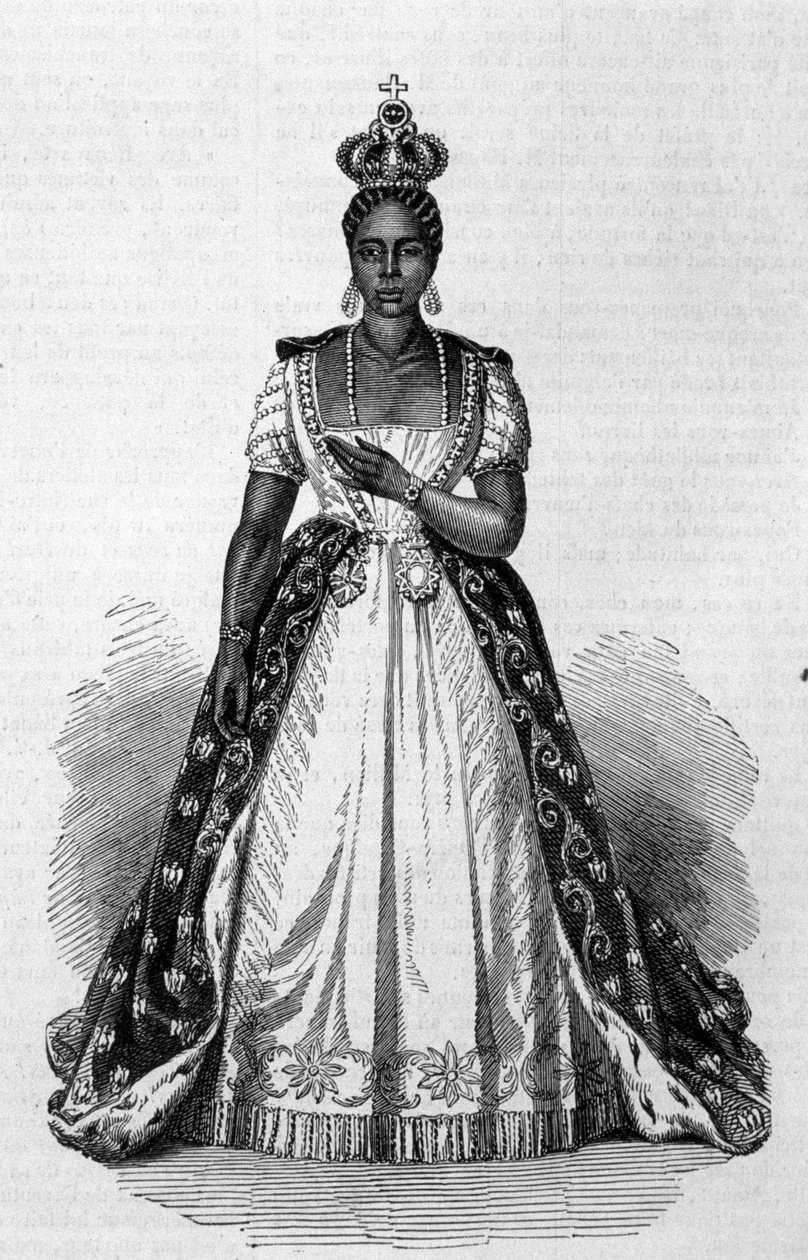 Portrett av Adelina Leveque Soulouques kone til Faustin I, keiser av Haiti fra 1847 til 1859 Gravering fra 1856 av Unknown artist