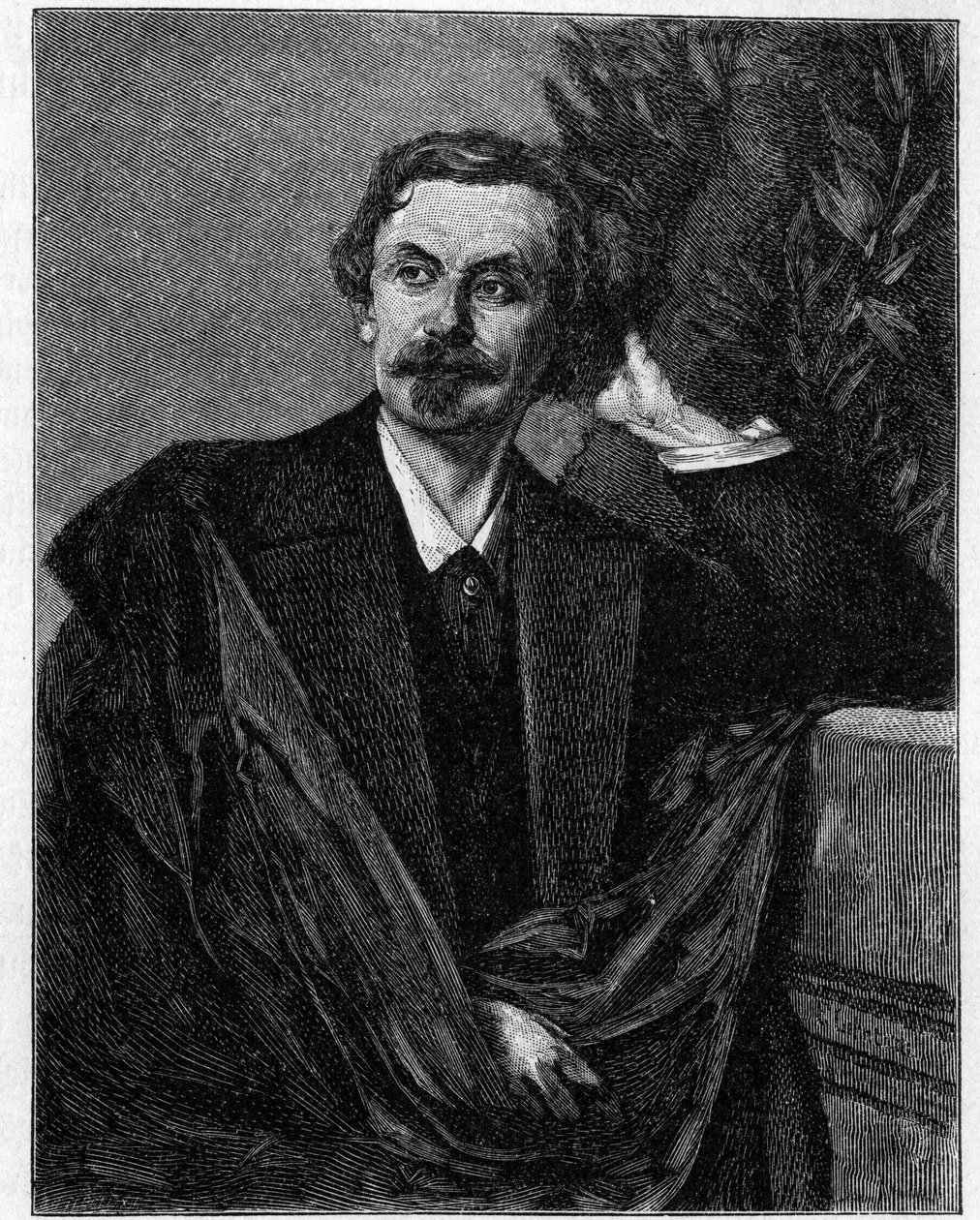 Portrett av Adolf Friedrich, grev von Schack (1815-1894) tysk poet. av Unknown artist