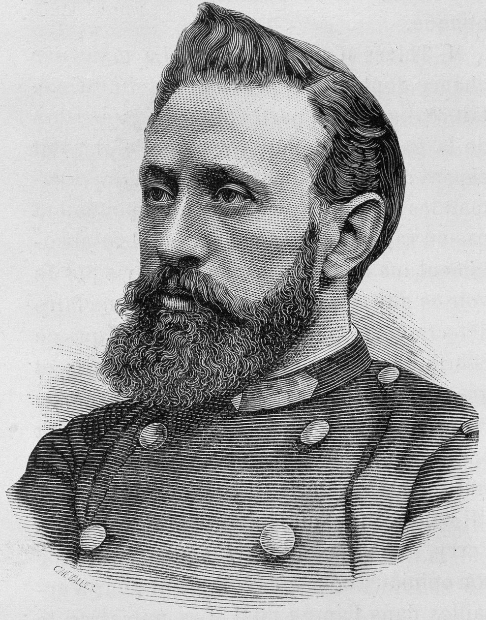 Portrett av Adolphe Alphonse Assi (1840 - 1886). Gravering av slutten av 1800-tallet i "Histoire de France"" av H. Martin. av Unknown artist