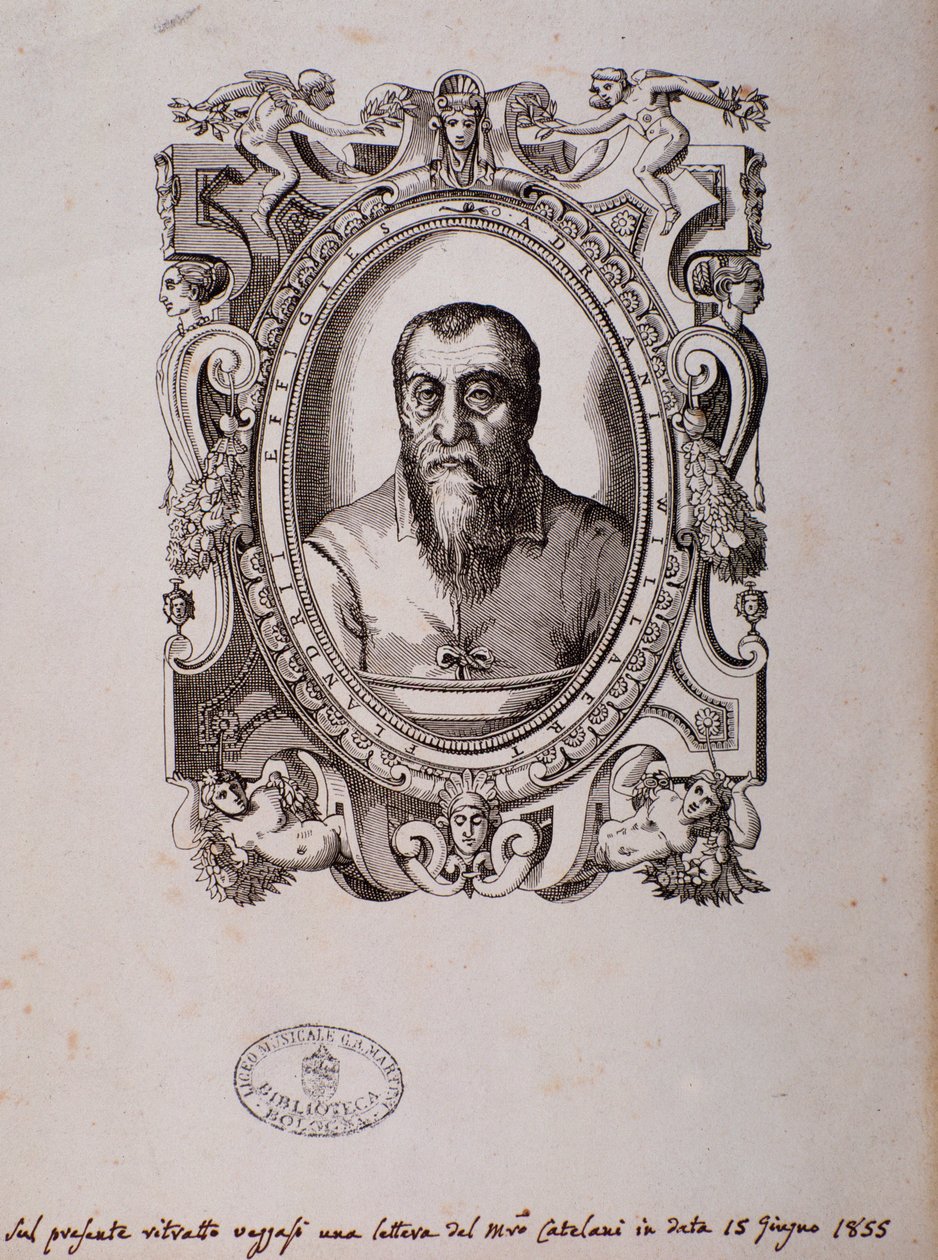 Portrett av Adrian Willaert (tresnitt) av Unknown artist