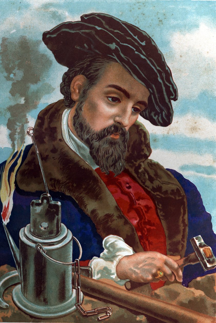 Portrait of Agricola Georg (Georgius) Bauer, known as Agricola Mineralogist German (Glauchau, Saxony av Unknown artist