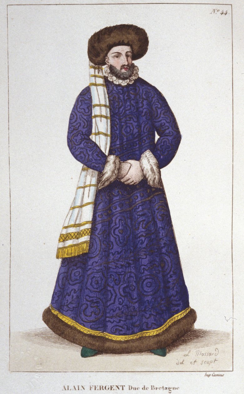 Portrait of Alain Fergent (1060-1115) Duke of Brittany. av Unknown artist