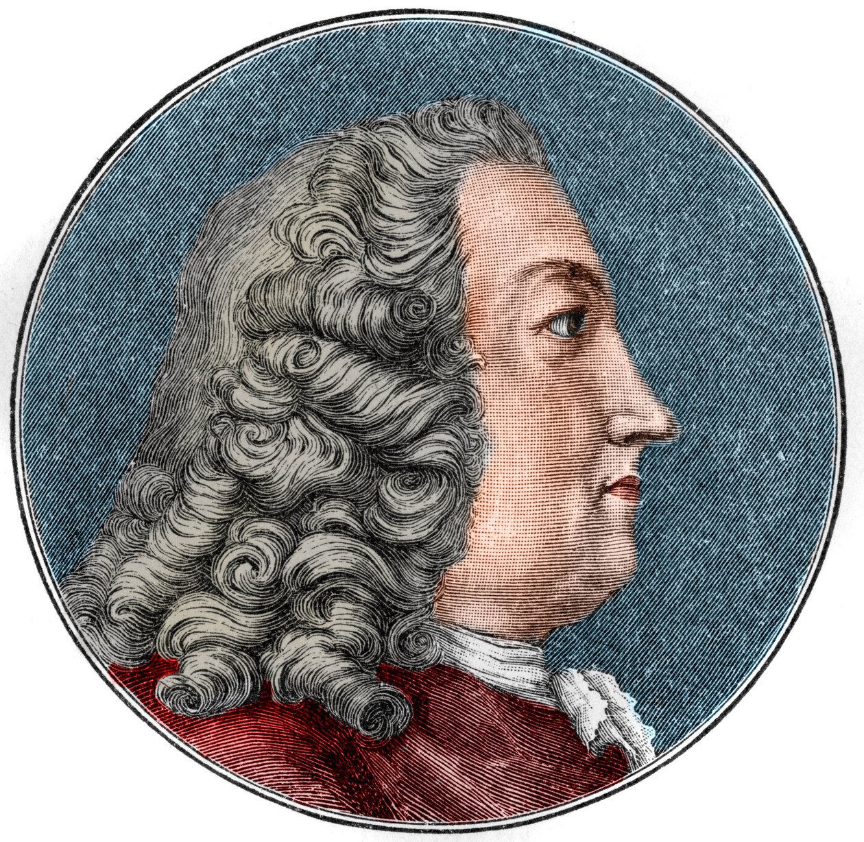 Portrett av Albrecht von Haller Medecin, sveitsisk fysiolog og botaniker (1708-1777) Gravering. av Unknown artist