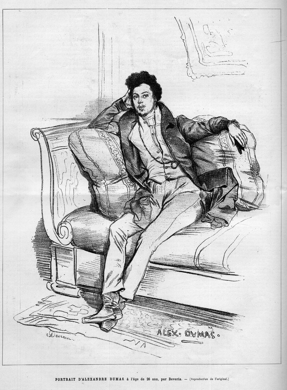 Portrait of Alexandre Dumas Jr. (1824-1895) French writer at the age of 26. Engraving in “” Le Monde Illustré”” av Unknown artist