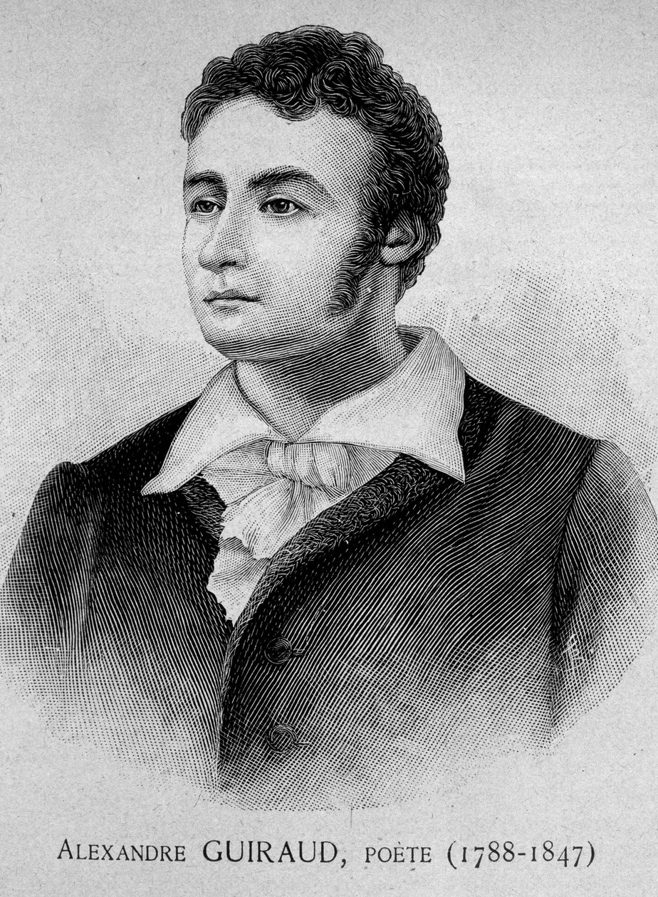 Portrett av Alexandre Guiraud, poet (1788-1847) - grav. 1800-tallet av Unknown artist