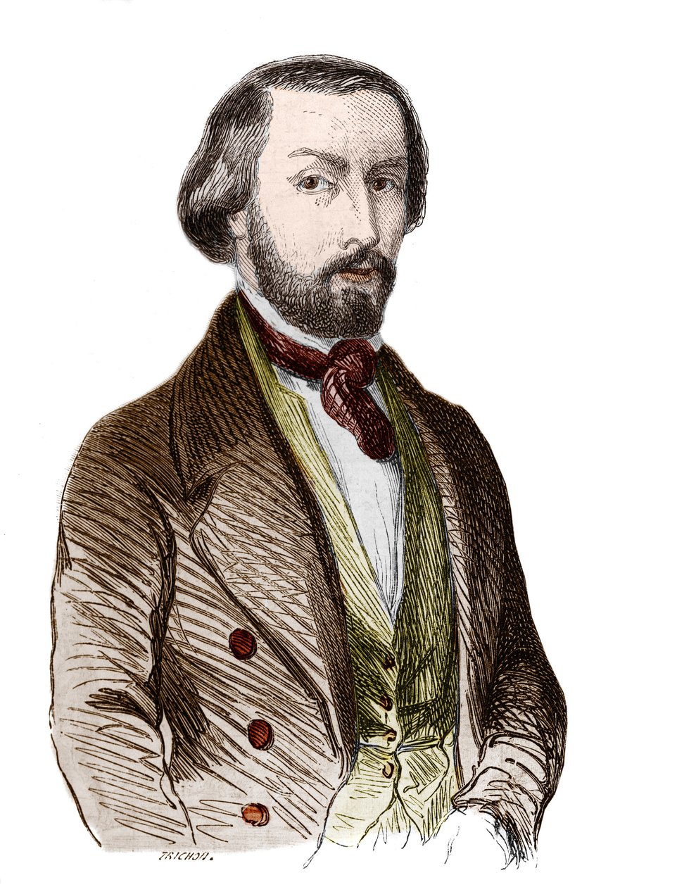 Portrait of Alfred de Musset (1810-1857) poet francais. av Unknown artist