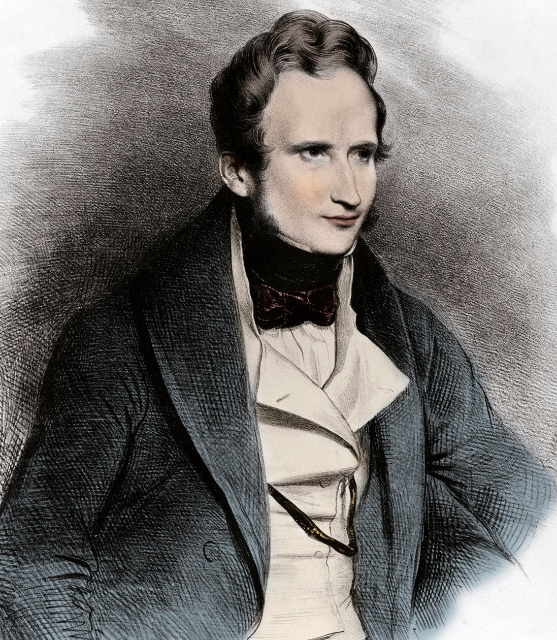 Portrett av Alfred de Vigny - Portrett av poeten Alfred de Vigny (1797-1863) - av Unknown artist