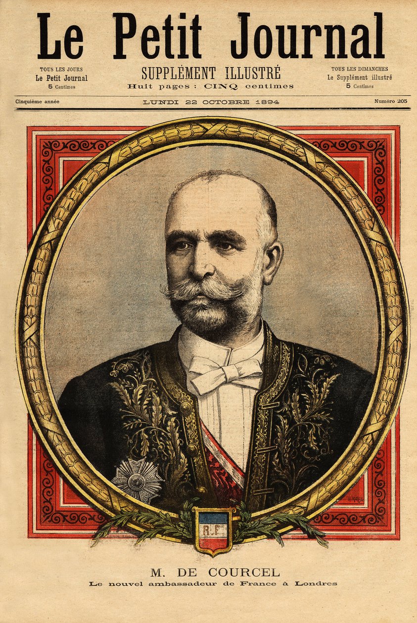 Portrett av Alphonse Chodron de Courcel (1835-1919), fransk politiker, diplomatisk karriere, i Tyskland (1881-1886) og Storbritannia (1894-1898), president for styret for Paris Orleans jernbaner og medlem av moralakademiet og s av Unknown artist