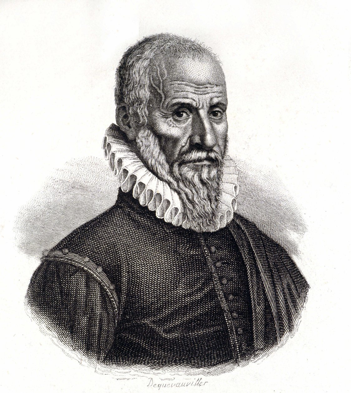 Portrait of Ambroise Pare (1509-1590), French surgeon - engraving of the 19th century av Unknown artist