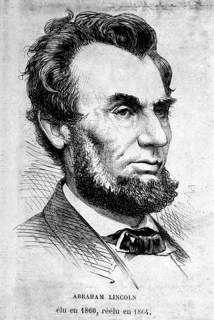 Portrett av den amerikanske presidenten Abraham Lincoln (1809 - 1865). av Unknown artist
