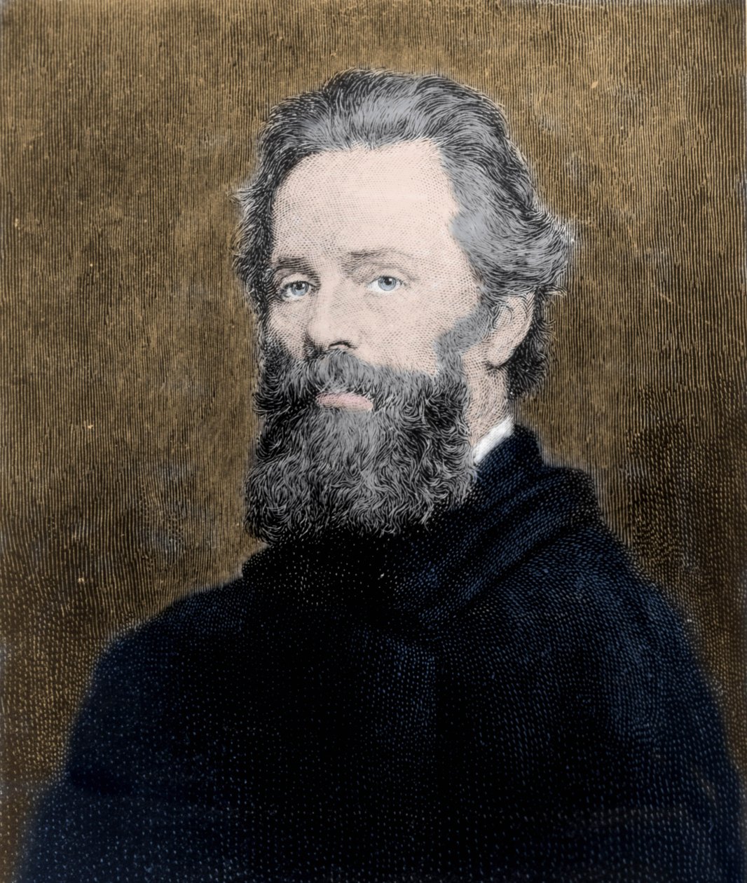 Portrett av den amerikanske poeten og romanforfatteren Herman Melville (1819-1891). av Unknown artist