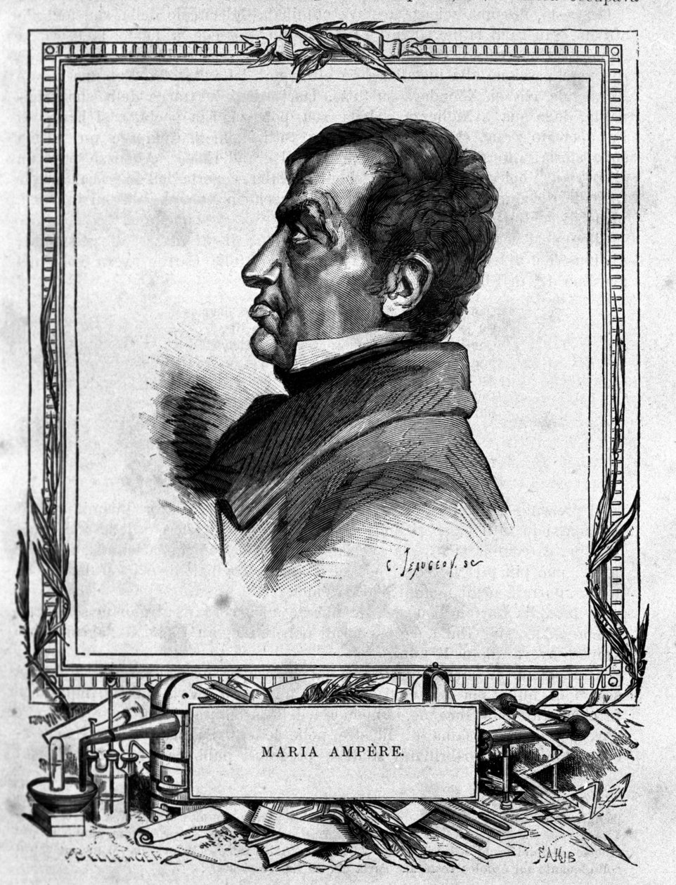 Portrett av Andre Marie Ampere (1775 - 1836) fransk fysiker. av Unknown artist