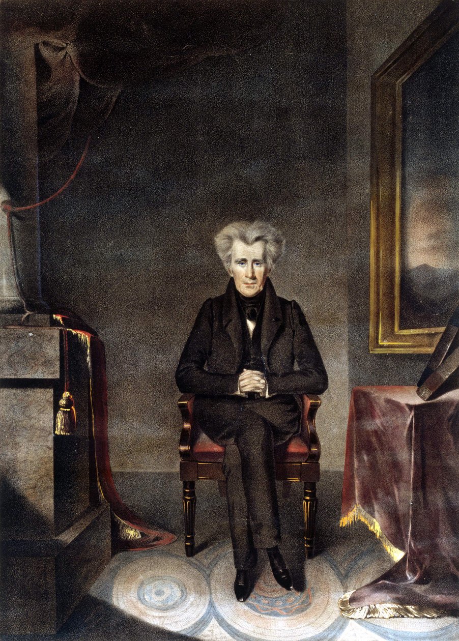 Portrett av Andrew Jackson (1767 - 1845) amerikansk statsmann. av Unknown artist