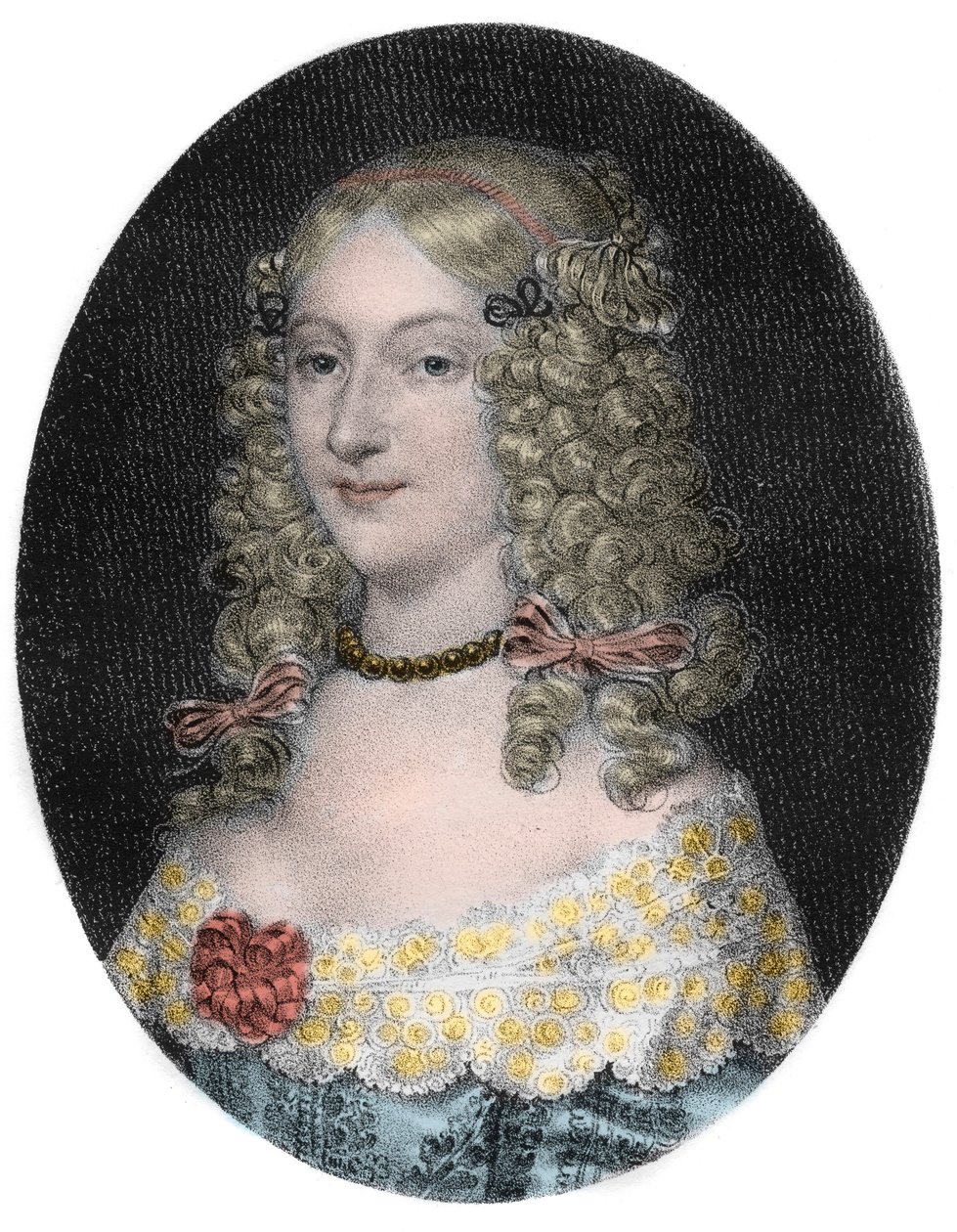 Portrait of Anne-Genevieve de Bourbon-Conde (1619-79) Duchess of Longueville - Portrait of Anne Genevieve de Bourbon Conde (Anne-Genevieve de Bourbon-Conde), Duchess of Longueville (1619-1679) engraving of the 19th century av Unknown artist