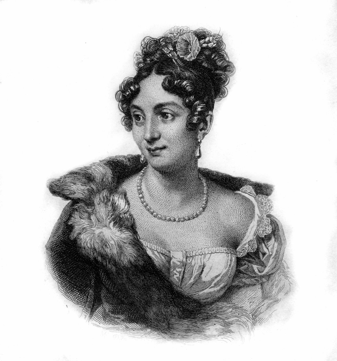 Portrait of Anne Boutet, dit Mademoiselle Mars (1779 - 1847), French actor av Unknown artist
