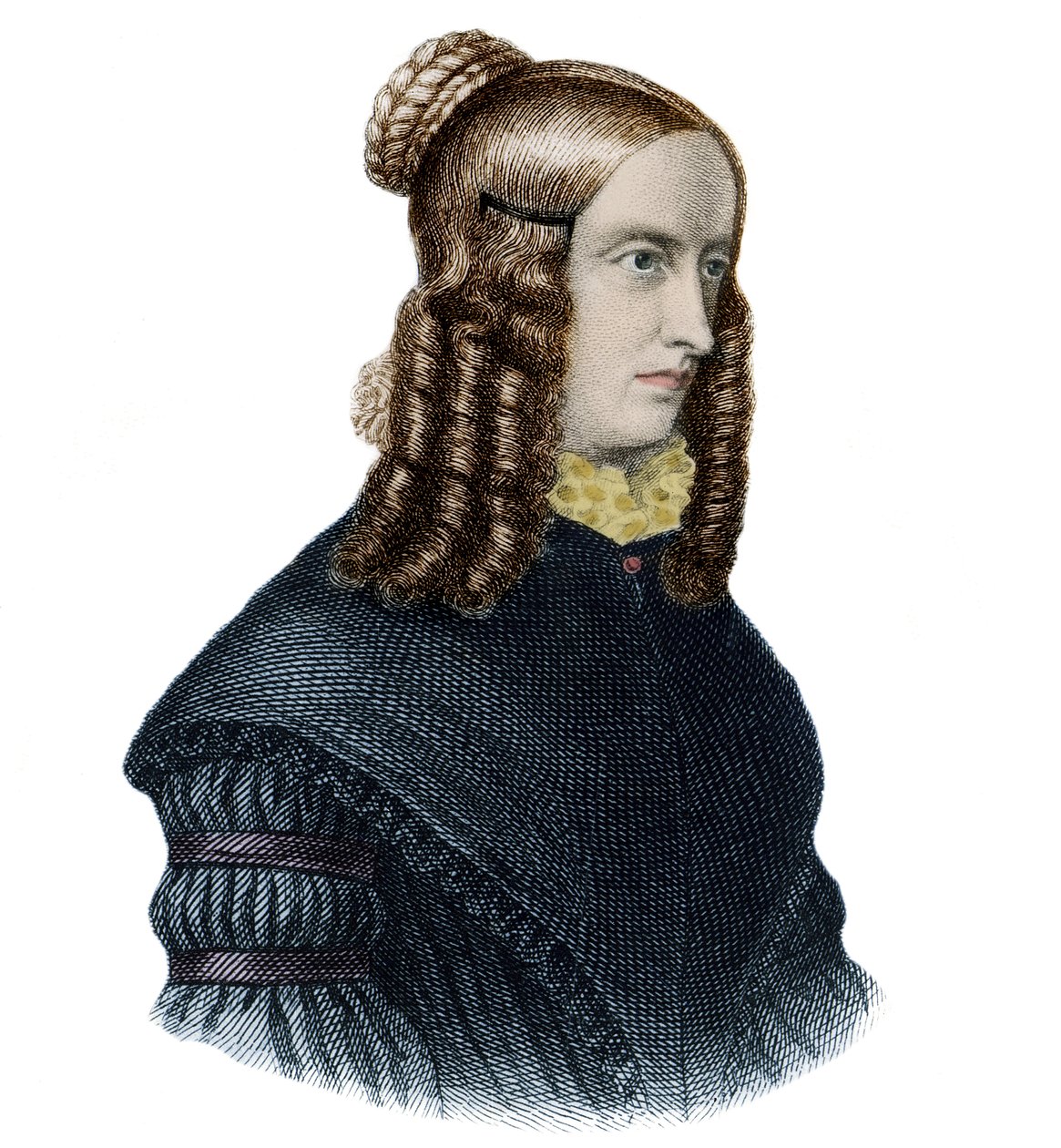 Portrait of Annette von Droste-Hulshoff (Droste Hulshoff) (1797-1848) English writer and poet av Unknown artist