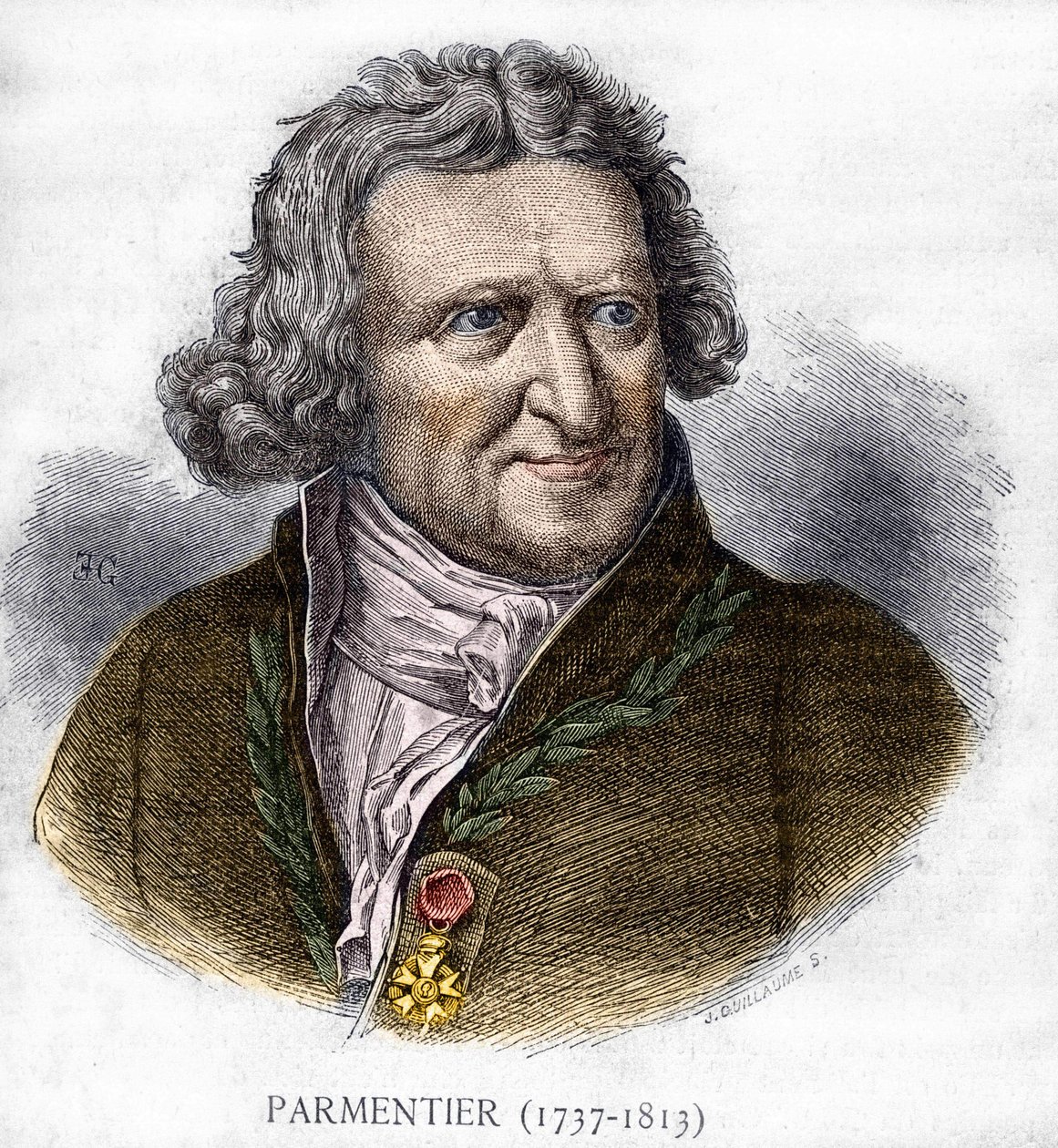 Portrett av Antoine Augustin Parmentier (1737 - 1813), fransk militærfarmasøyt og agronom - i Les Contemporains, n.d. slutten av 1800-tallet. av Unknown artist