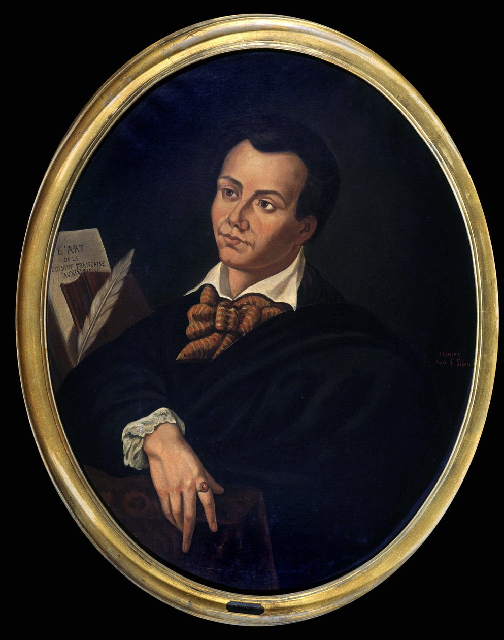 Portrett av Antonin Careme (1783 - 1833) kokk - Maleri, al. Escoffier Foundation av Unknown artist