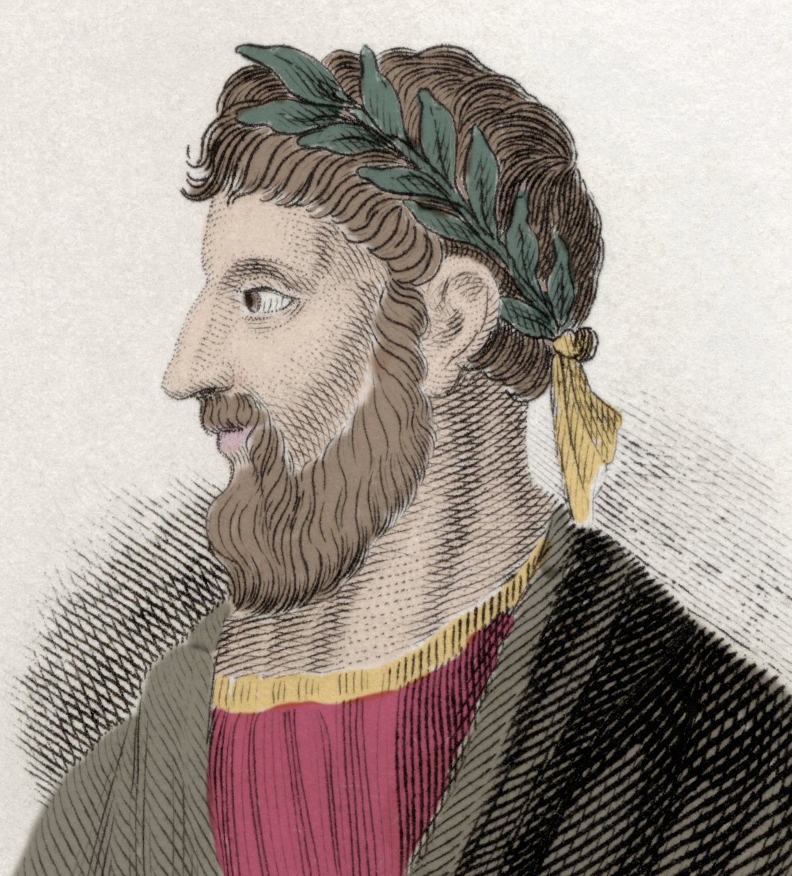 Portrett av Apollonios av Tyana (Apollonius) (16 ap. JC-98/98 ap. JC), gresk filosof. Gravering av 1800-tallet. av Unknown artist