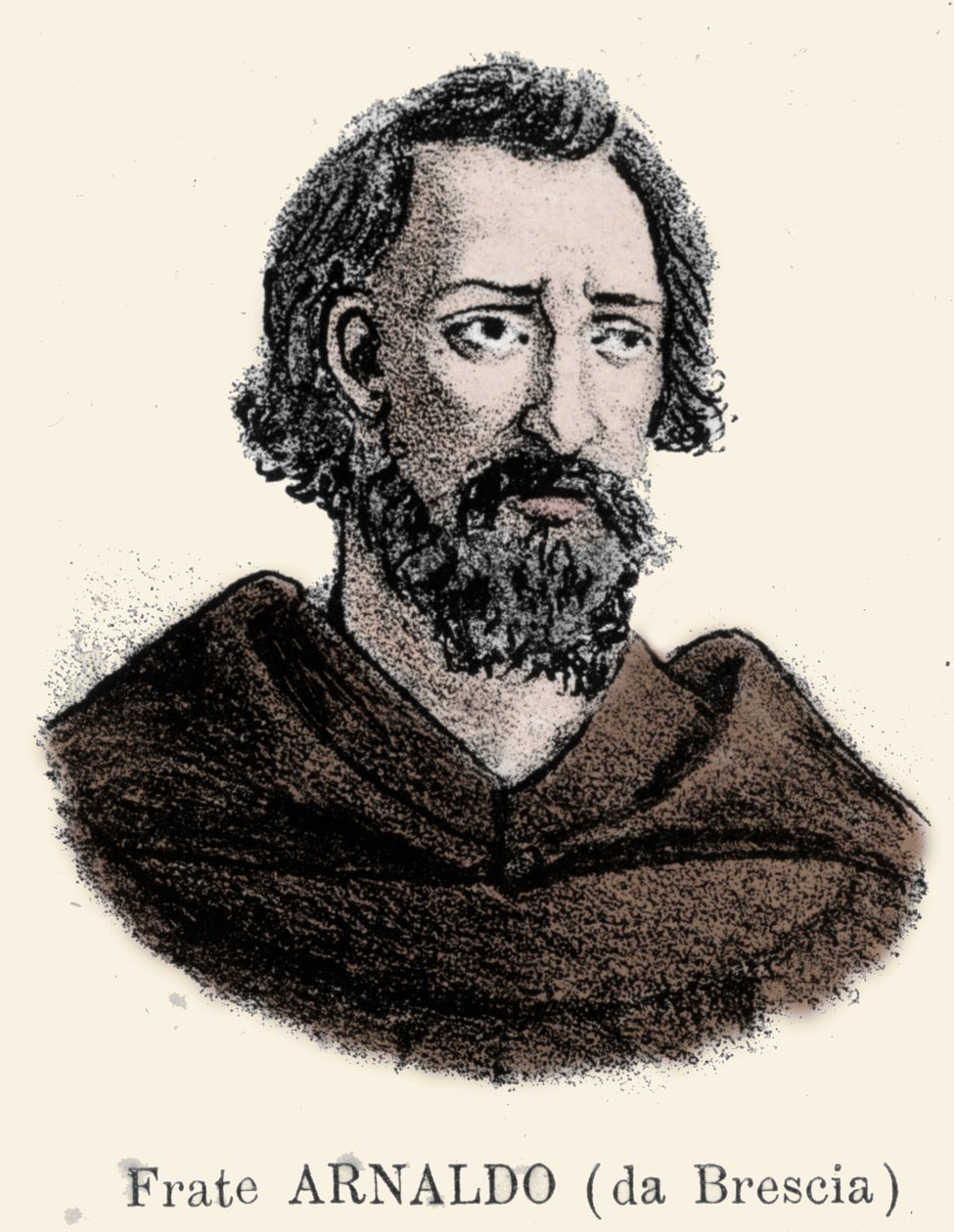 Portrett av Arnaud de Brescia (Arnaldo da brescia) (1090 - 1155), italiensk politisk og religiøs reformator. av Unknown artist