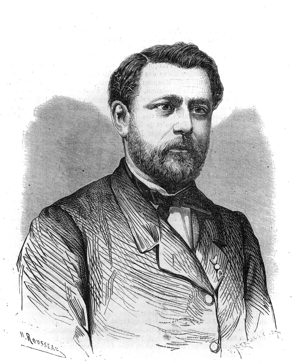 Portrait of Arthur Chervin (1850-1921), founder and director of the Institut des Begues in Paris. Engraving in “” The Illustrious Universe”” av Unknown artist