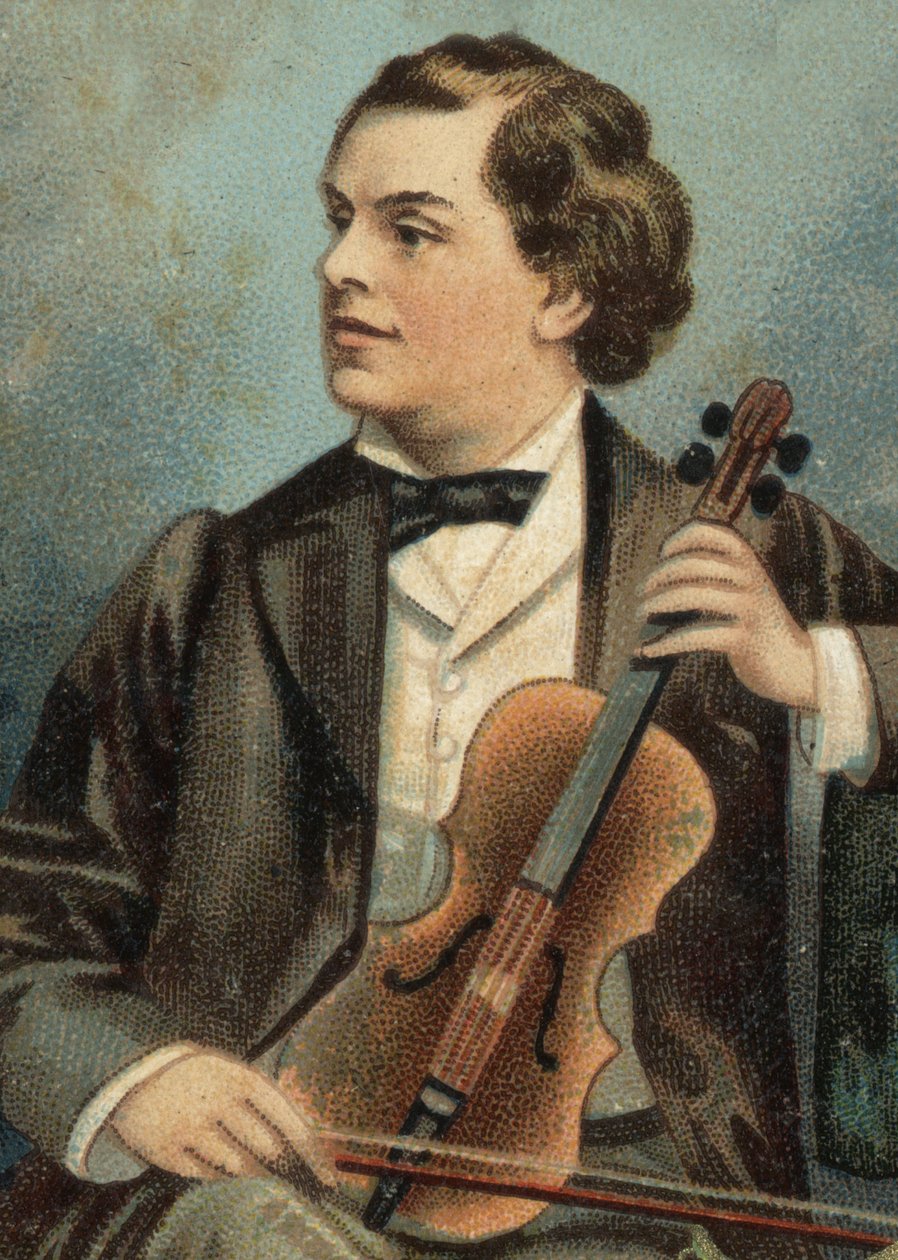Portrett av August Wilhemj, tysk fiolinist (1845-1908). av Unknown artist
