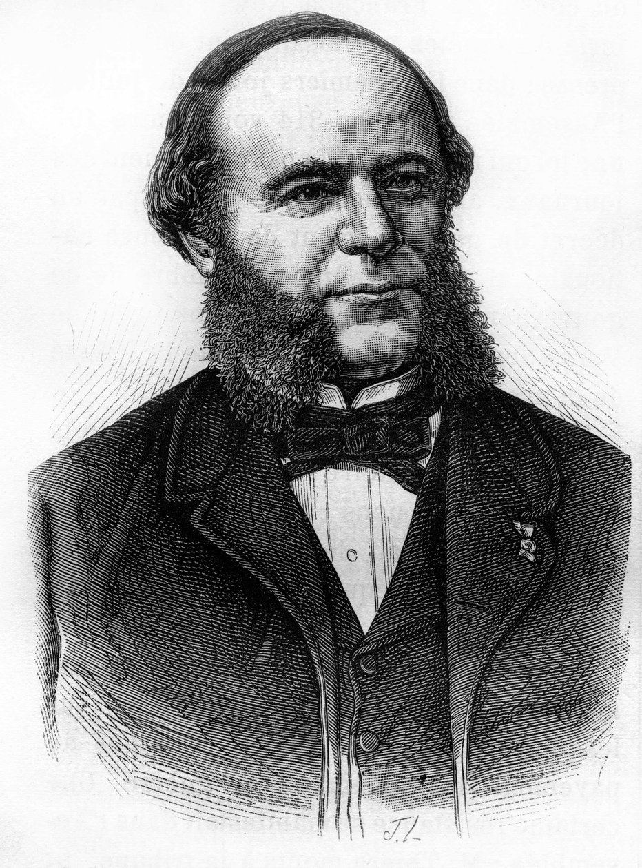 Portrett av Auguste Pouyer-Quertier (Pouyer Quertier) (1820 - 1891). Gravering av slutten av 1800-tallet i "Histoire de France"" av H. Martin. av Unknown artist
