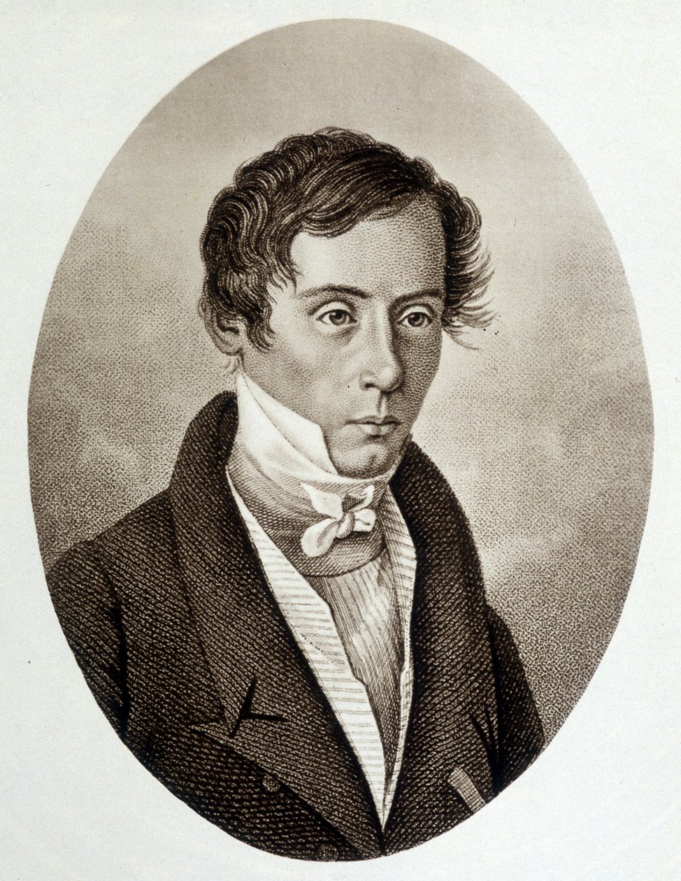 Portrett av Augustin Fresnel (1788-1827), fransk fysiker. av Unknown artist