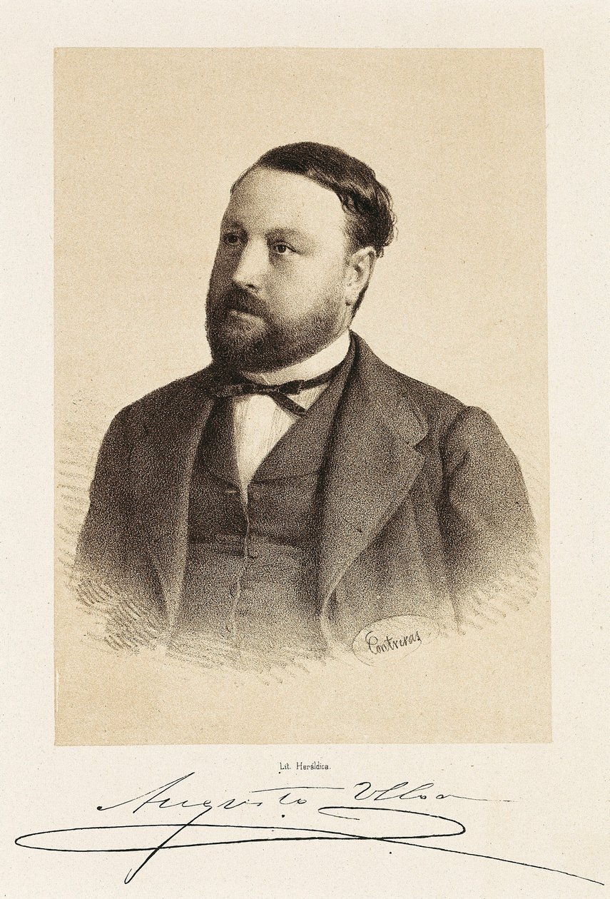 Portrett av Augusto ULLOA (1823-1879), spansk politiker. Gravering Madrid, Nasjonalbiblioteket. av Unknown artist