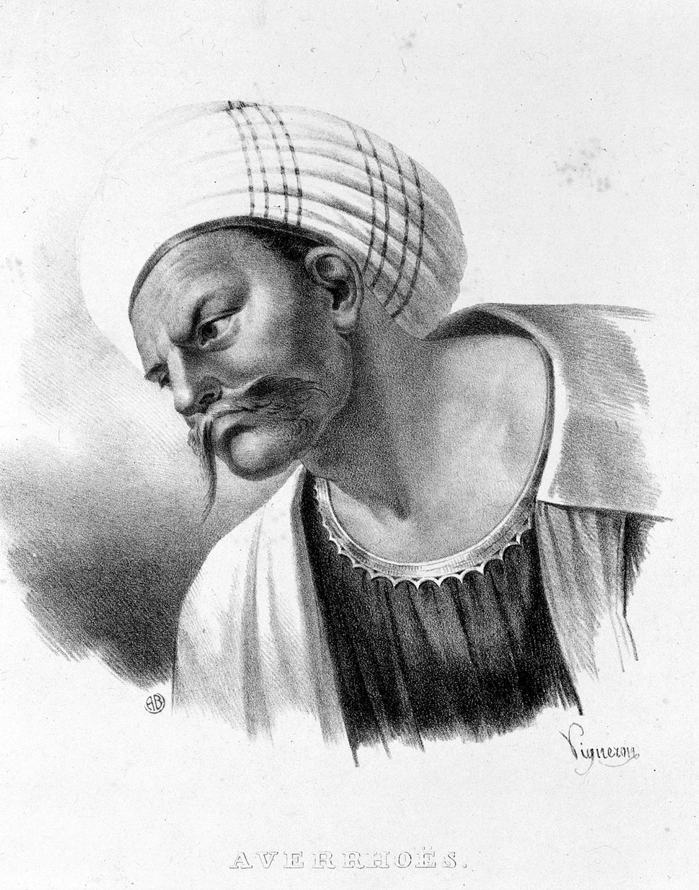 Portrett av Averroes (1126 - 1198). av Unknown artist