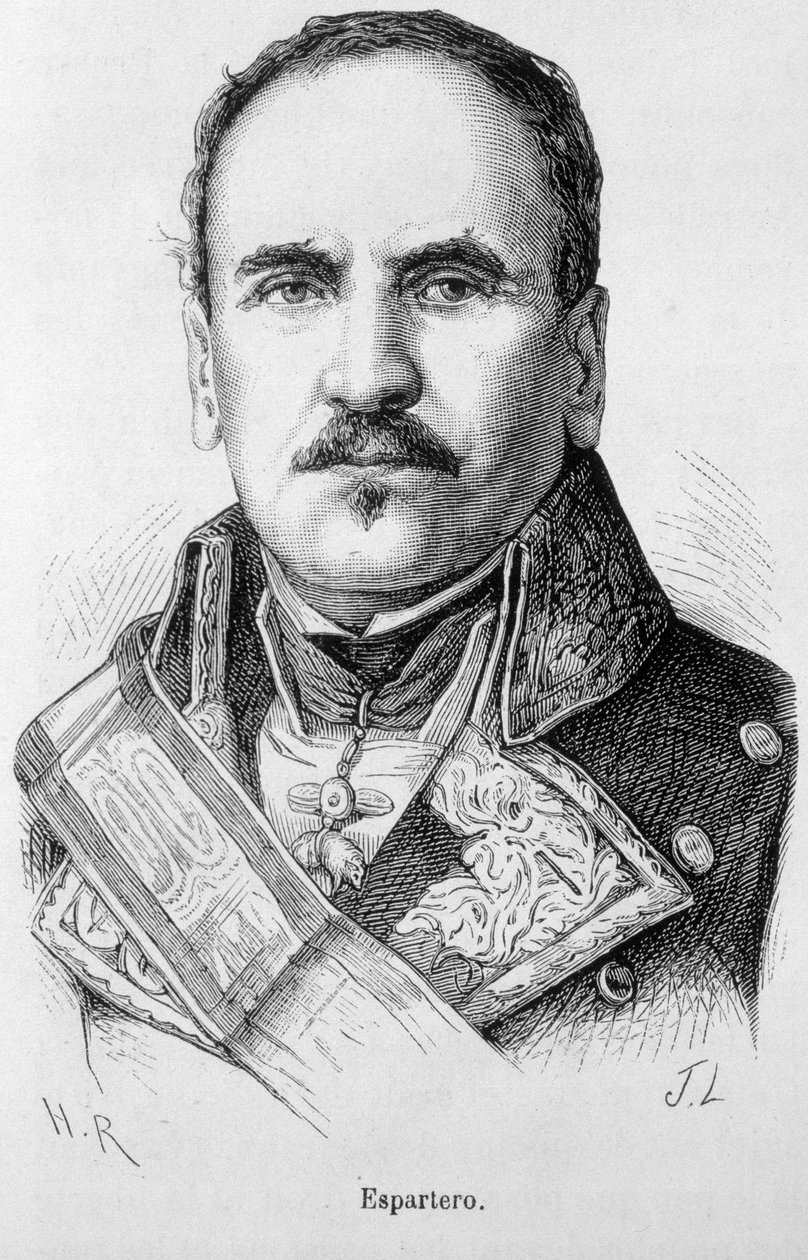 Portrett av Baldomero Espartero, hertug av seieren, general og spansk statsmann (1793 - 1879) av Unknown artist