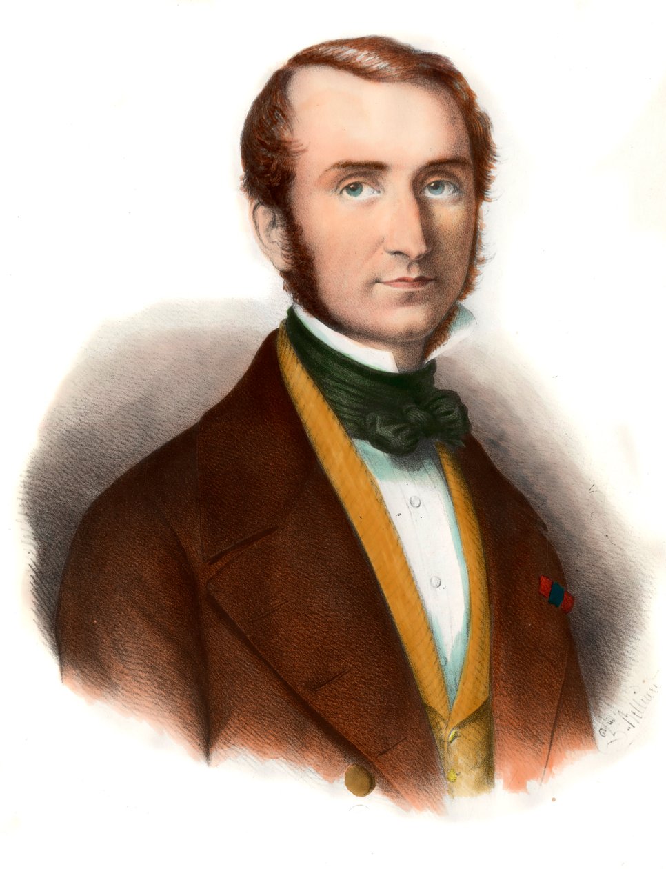 Portrett av baron Justus Von Liebig (1803-1873) kjemiker Gravering fra 1800-tallet Privat samling av Unknown artist