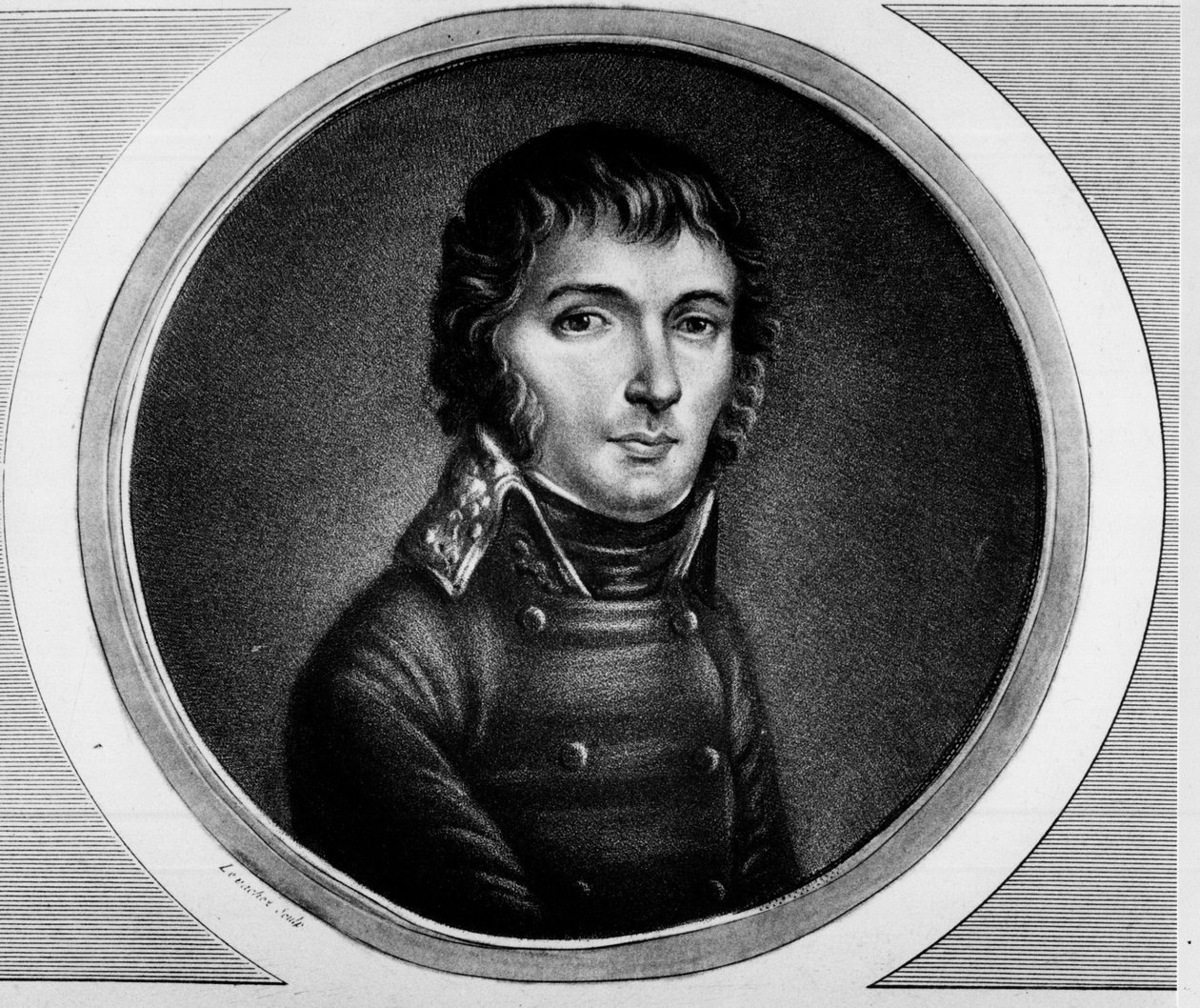 Portrett av Barthelemy Jobert (1769 - 1799), general for Army of Italy. Gravering i "" Komplett samling av historiske malerier fra den franske revolusjonen, i tre bind.""" 1804. av Unknown artist