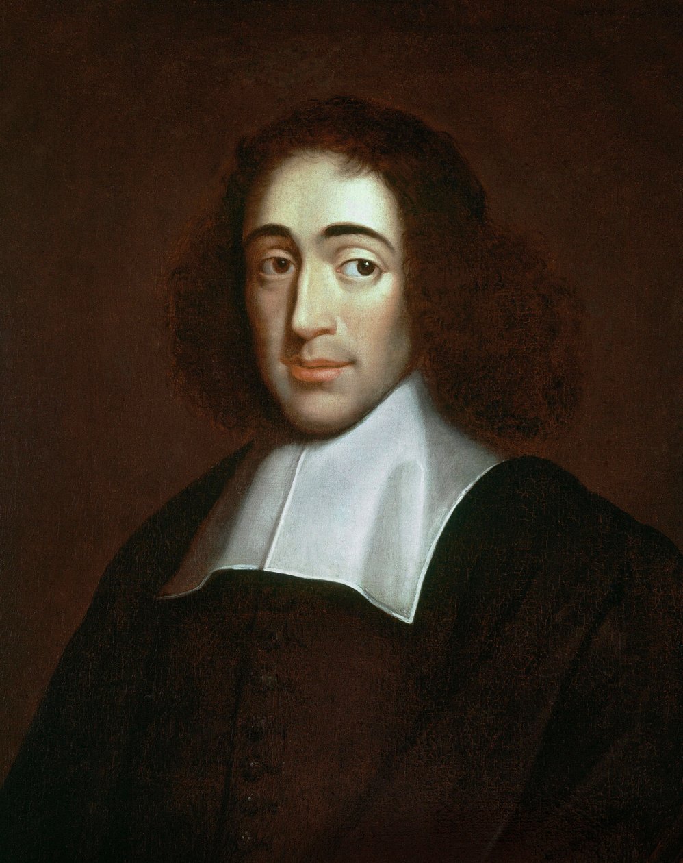 Portrett av Baruch Spinoza (1632-1677), nederlandsk filosof, også kjent som Bento de Espinosa eller Benedictus de Spinoza eller Benedictus de Spinoza - anonymt maleri. Privat samling. av Unknown artist