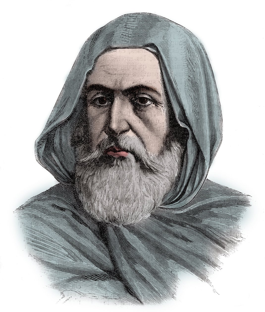 Portrait of Ben Mahi Ed Din Abd El Kader (Abd El-Kader) (1808 - 1883) ABDELKADER, Amir of Mascara, military and religious leader - engraving 1883 av Unknown artist