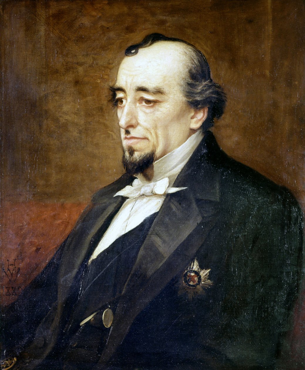 Portrett av Benjamin Disraeli (Lord Beaconsfield av Unknown artist