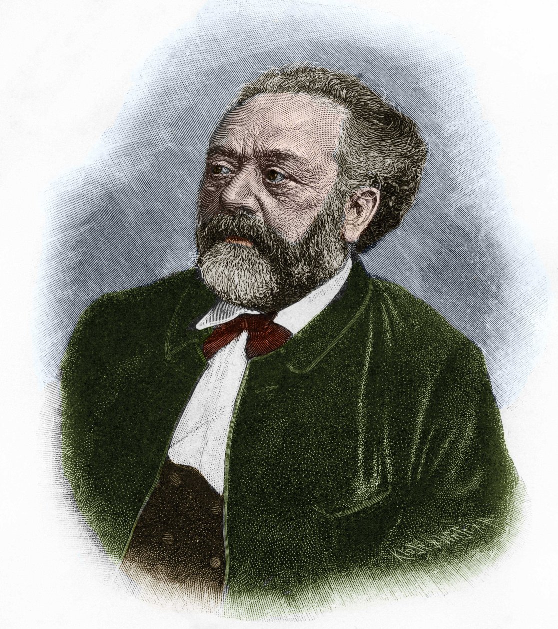 Portrett av Berthold Auerbach (1812-1882), tysk forfatter. av Unknown artist