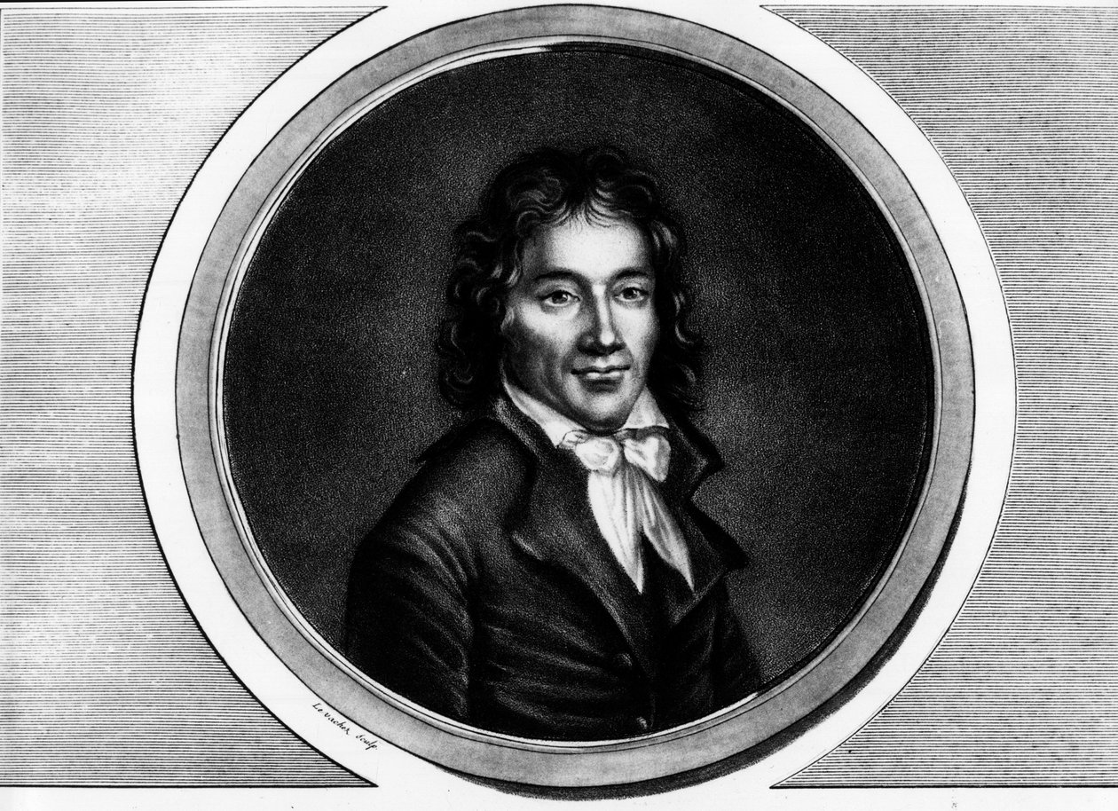 Portrett av Camille Desmoulins (1760-1794), stedfortreder for Paris. Gravering i "" Komplett samling av historiske malerier fra den franske revolusjonen, i tre bind.""" 1804. av Unknown artist