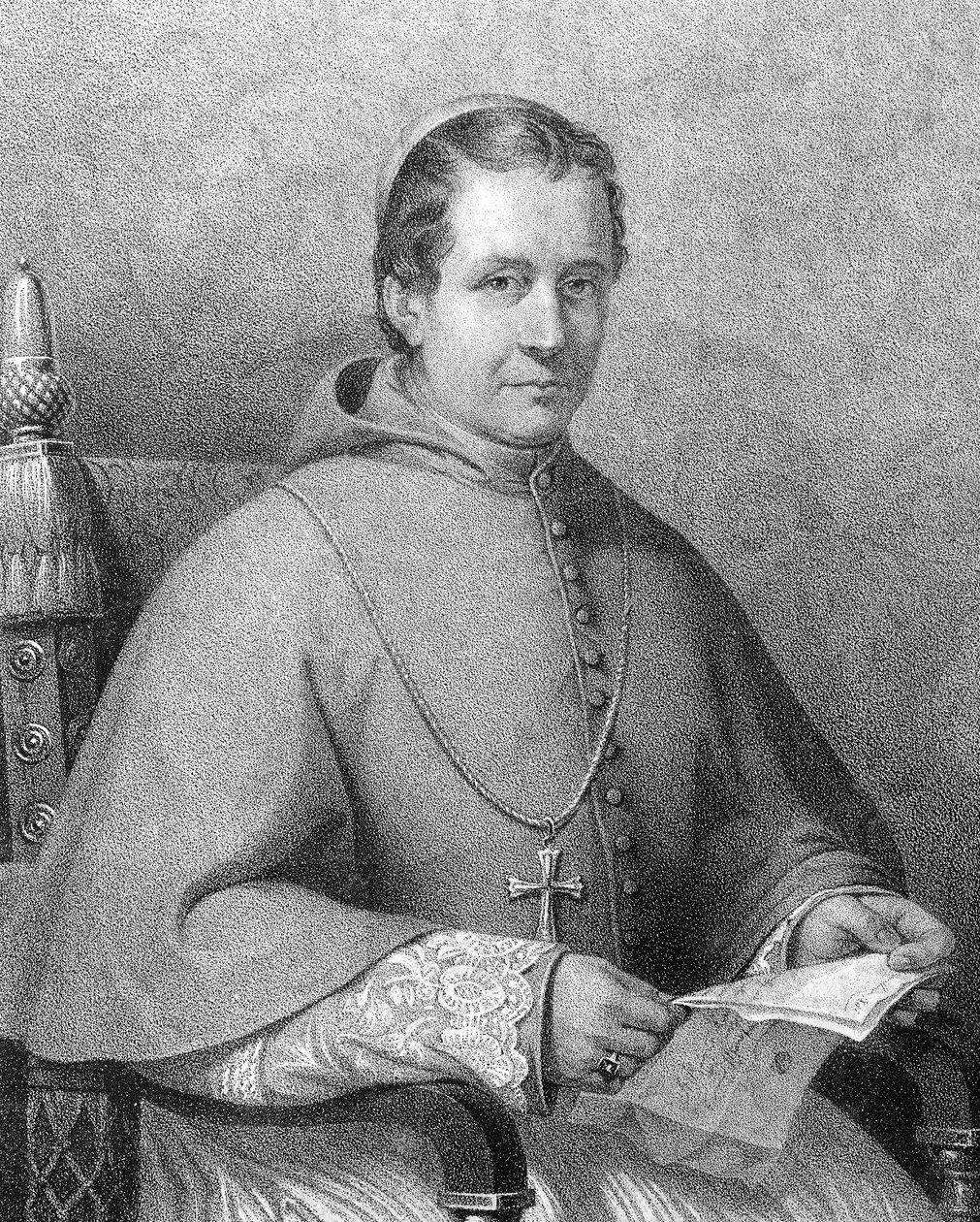 Portrett av kardinal Giovanni Maria Mastai Ferretti (1792-1878), pave Pius (Pius) IX fra 1846 til 1878 av Unknown artist