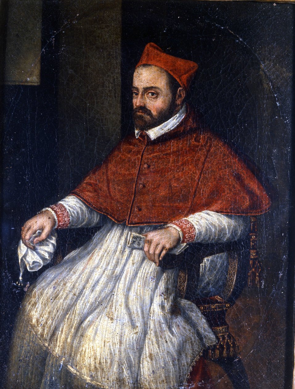 Portrett av kardinal Roberto Bellarmino (Robert Bellarmin i 1542 - 1621). Anonymt maleri. Museum i Roma. av Unknown artist