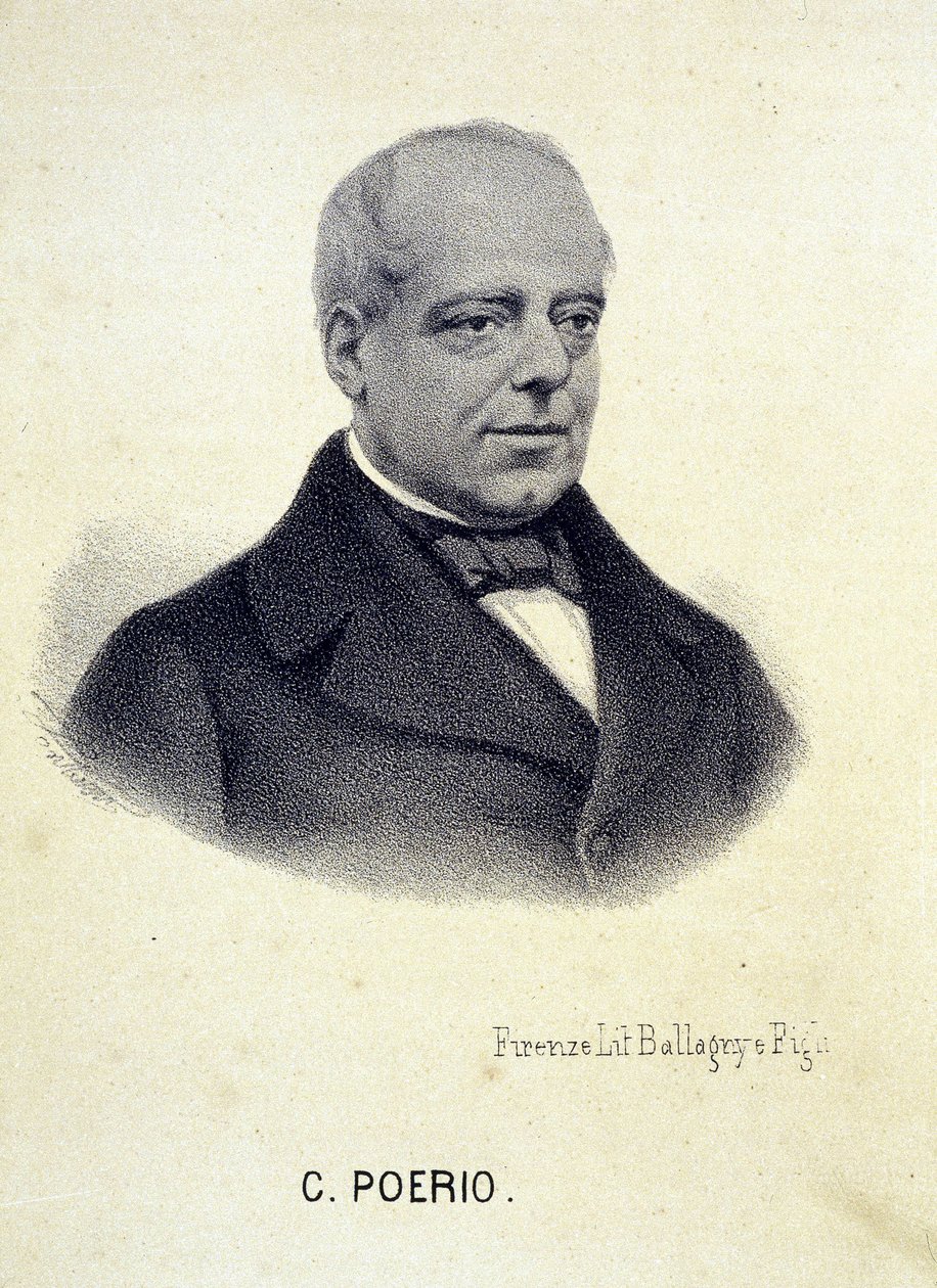 Portrett av Carlo Poerio (1803 - 1867), italiensk revolusjonær. av Unknown artist
